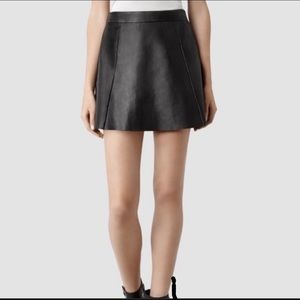 Allsaints Sens leather zipper skirt, US 2